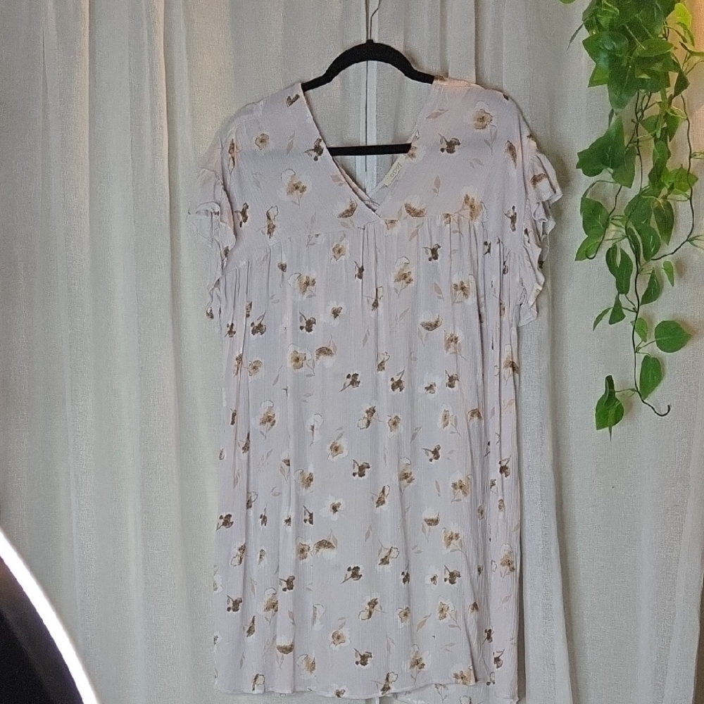 Floral Ruffle Sleeve Dress